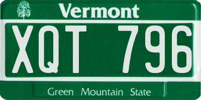 VT license plate XQT796