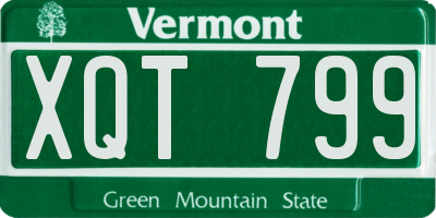 VT license plate XQT799