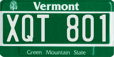 VT license plate XQT801