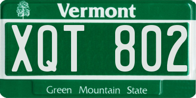 VT license plate XQT802