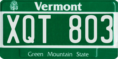 VT license plate XQT803
