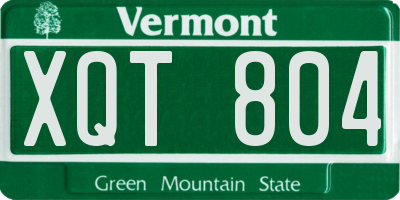 VT license plate XQT804
