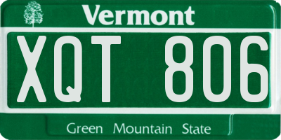 VT license plate XQT806