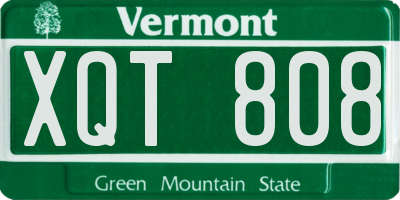 VT license plate XQT808