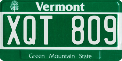 VT license plate XQT809