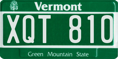 VT license plate XQT810