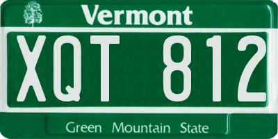 VT license plate XQT812