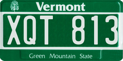 VT license plate XQT813