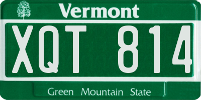 VT license plate XQT814