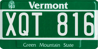 VT license plate XQT816