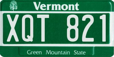 VT license plate XQT821