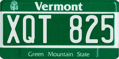VT license plate XQT825