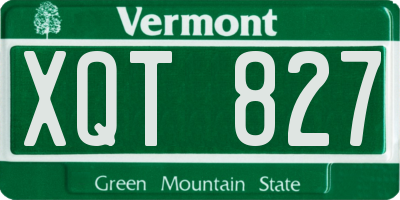 VT license plate XQT827