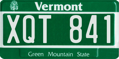 VT license plate XQT841