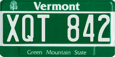 VT license plate XQT842