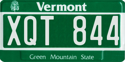 VT license plate XQT844