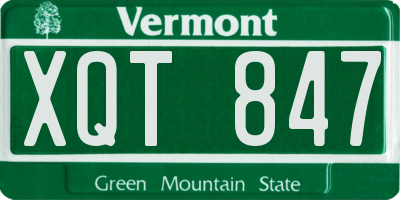 VT license plate XQT847