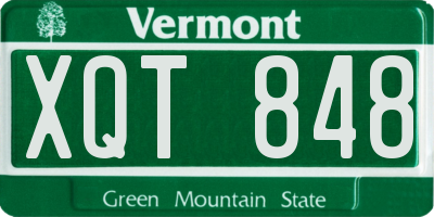 VT license plate XQT848