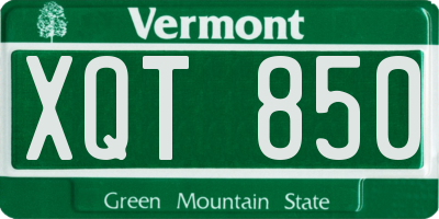 VT license plate XQT850