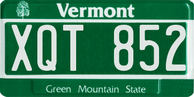 VT license plate XQT852