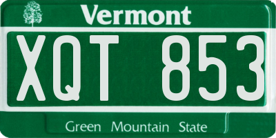 VT license plate XQT853