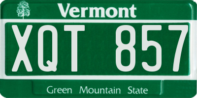 VT license plate XQT857