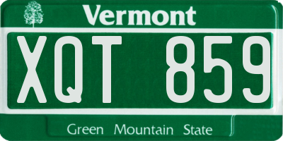 VT license plate XQT859