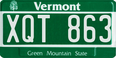 VT license plate XQT863