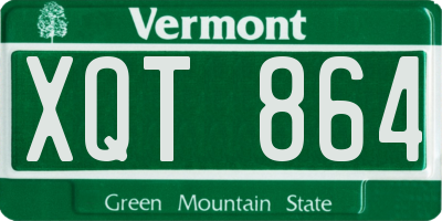 VT license plate XQT864