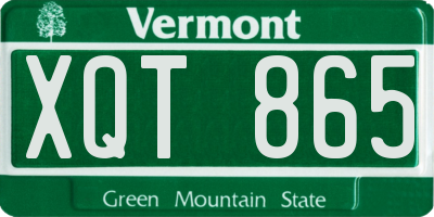 VT license plate XQT865