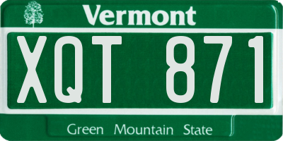 VT license plate XQT871