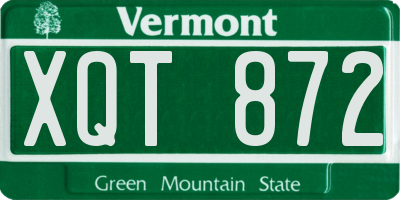 VT license plate XQT872