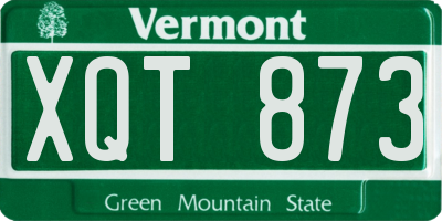 VT license plate XQT873