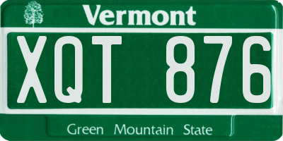 VT license plate XQT876
