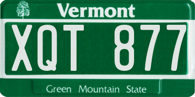 VT license plate XQT877
