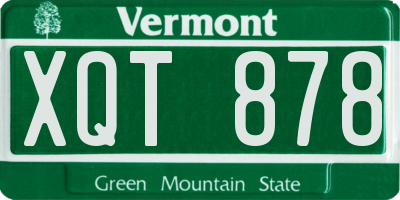 VT license plate XQT878