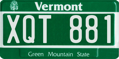 VT license plate XQT881