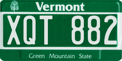 VT license plate XQT882