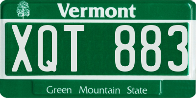 VT license plate XQT883