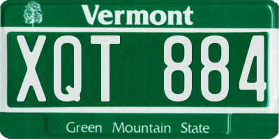 VT license plate XQT884