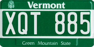 VT license plate XQT885