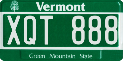 VT license plate XQT888