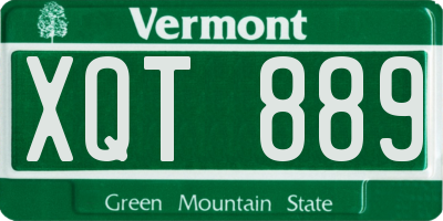 VT license plate XQT889