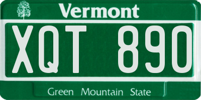 VT license plate XQT890