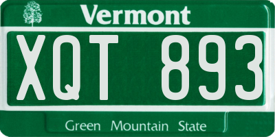 VT license plate XQT893