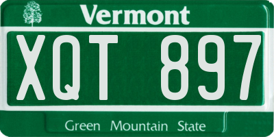 VT license plate XQT897