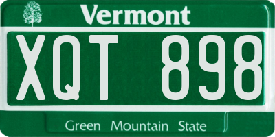 VT license plate XQT898