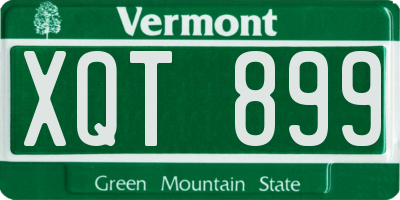 VT license plate XQT899