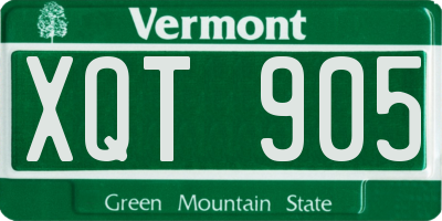 VT license plate XQT905