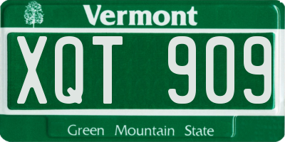 VT license plate XQT909